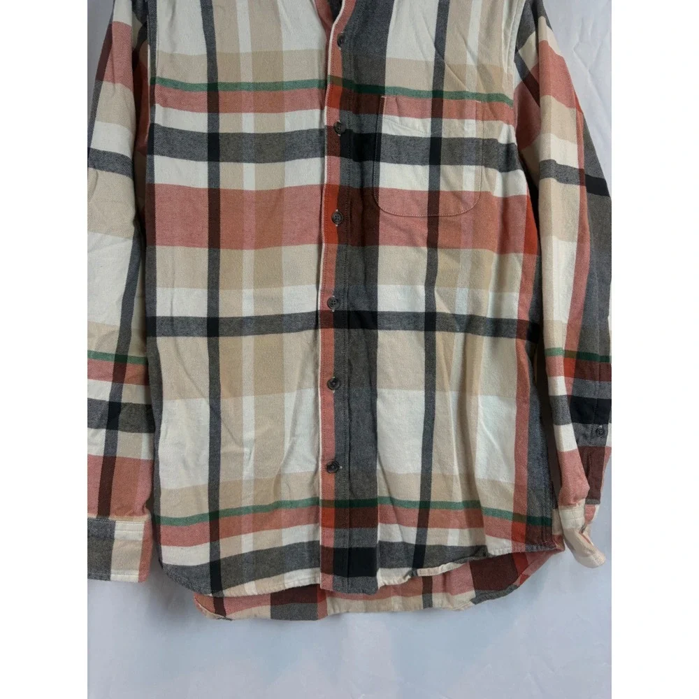 Lands End Mens Medium Traditional Fit Plaid Flannel Button Down Shirt Multicolor